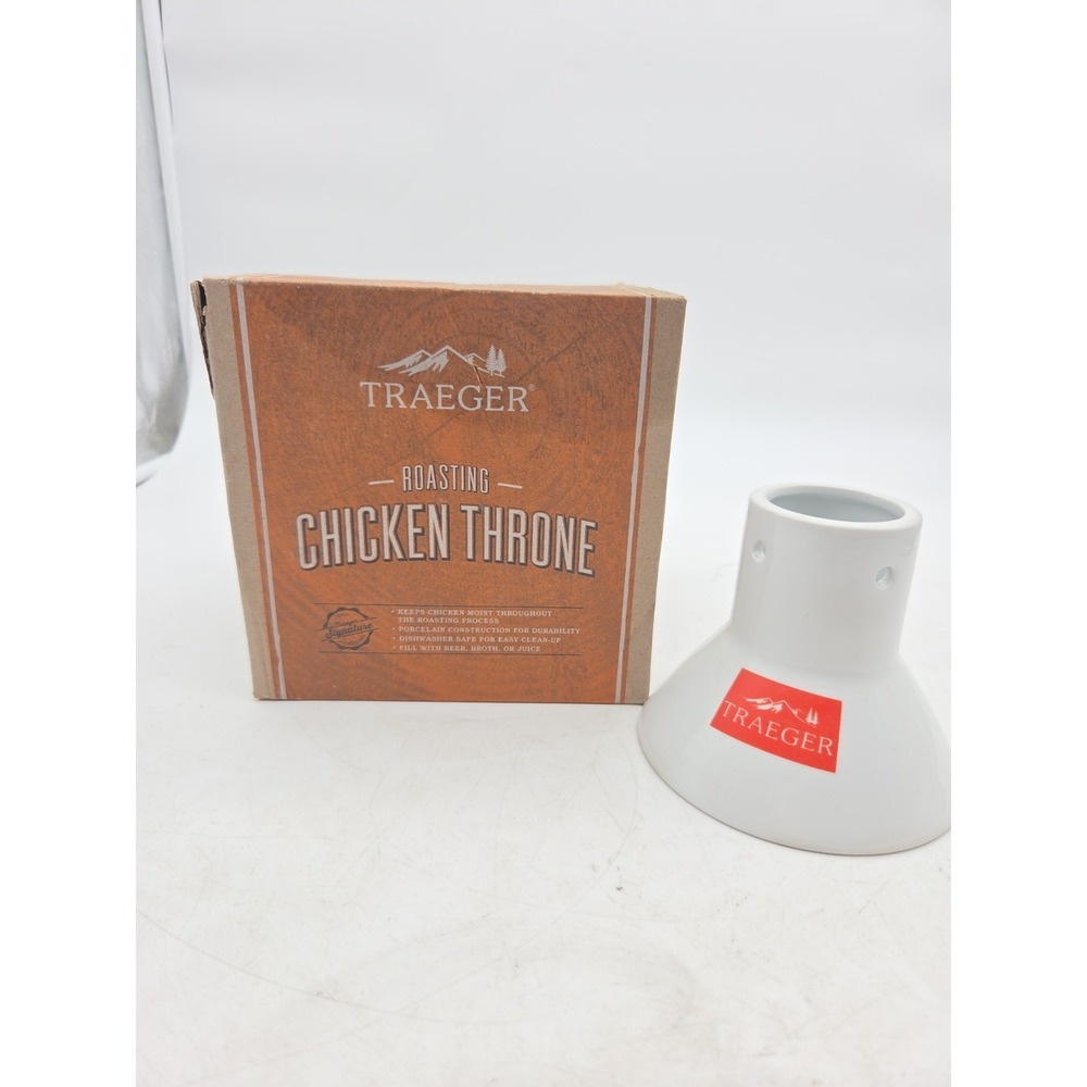 Traeger Grill BBQ Porcelain Roasting Chicken Throne  BAC357 Cooker Smoker-New